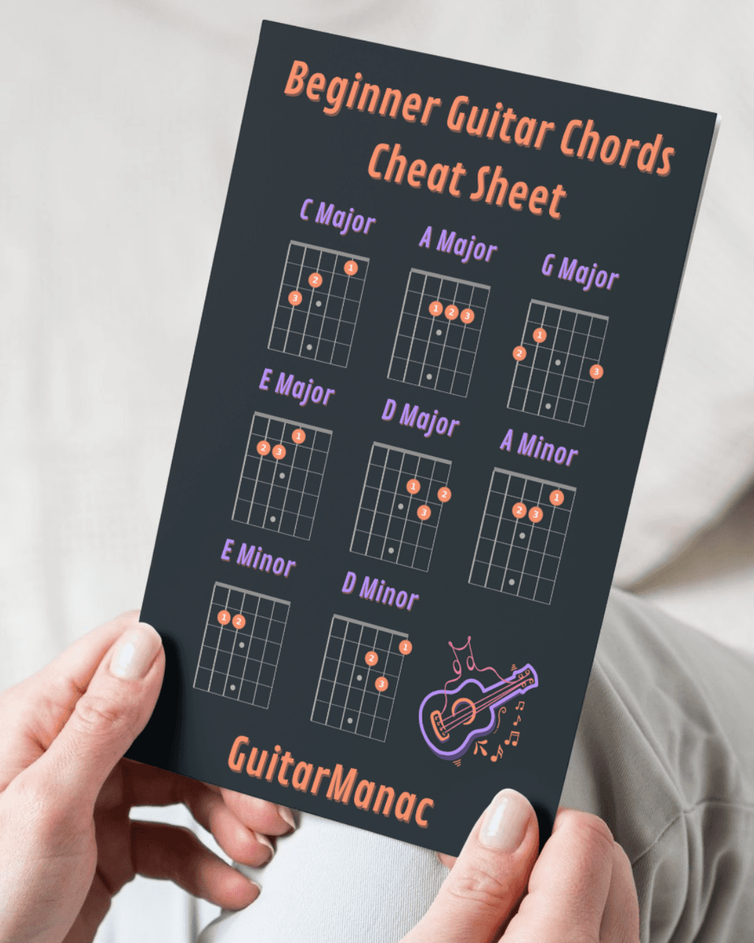 Free cheat sheet for learning guitar chords