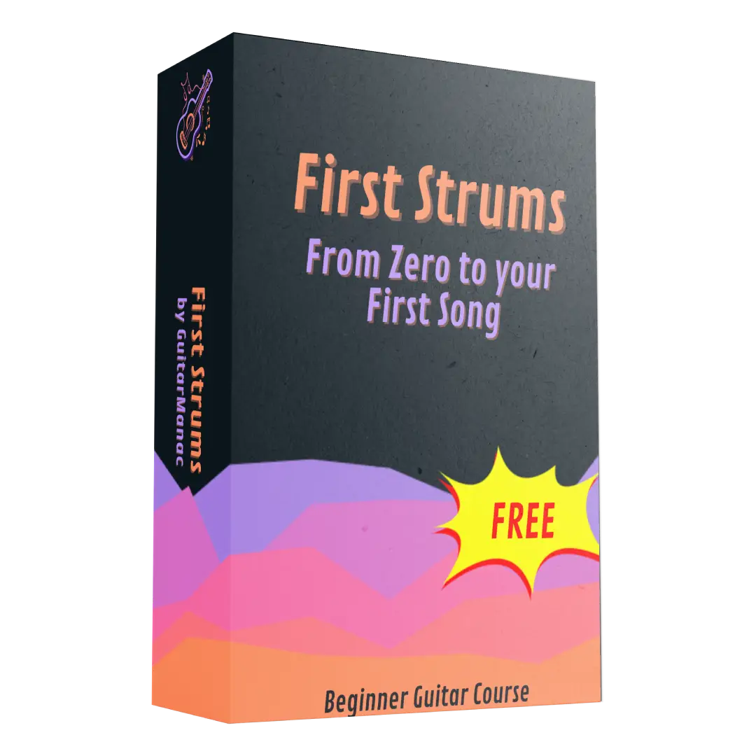 First strums, free guitar course